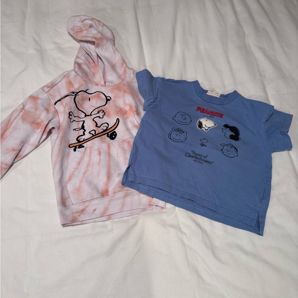 Peanuts Blue Graphic Tee and hoodies for Kids